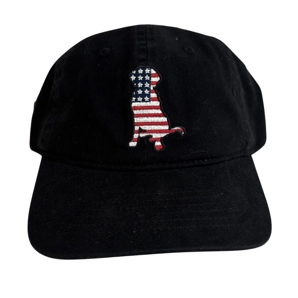 NWT Infinity Americana Dog Flag Cap Black Adjustable Dad Hat